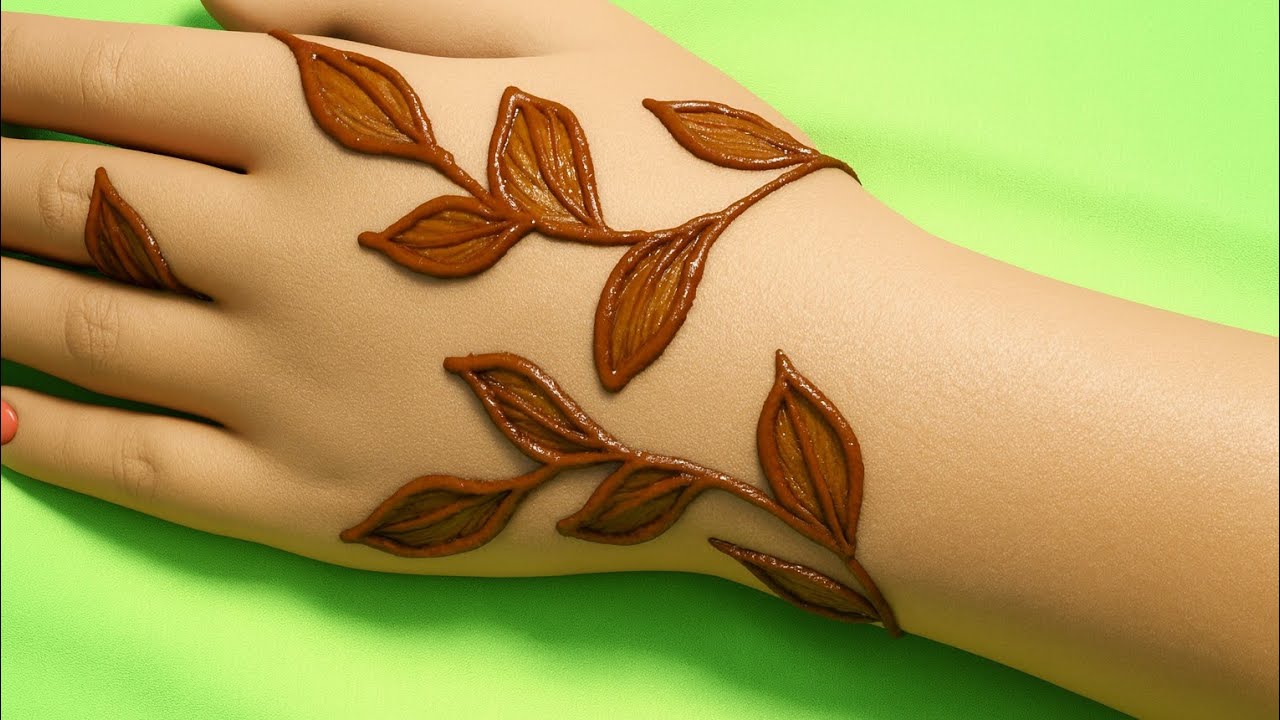 Simple Leaf Mehndi Design | Stylish Back Hand Mehndi | Easy Mehndi for Beginners