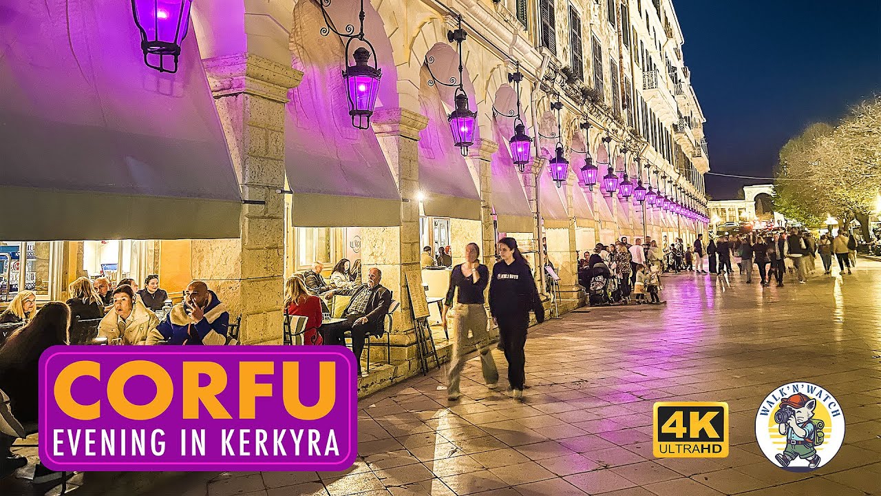 Evening Walk in Kerkyra, Corfu | Real-Time City Sounds Before Sunset #corfu #greece #relaxingwalk