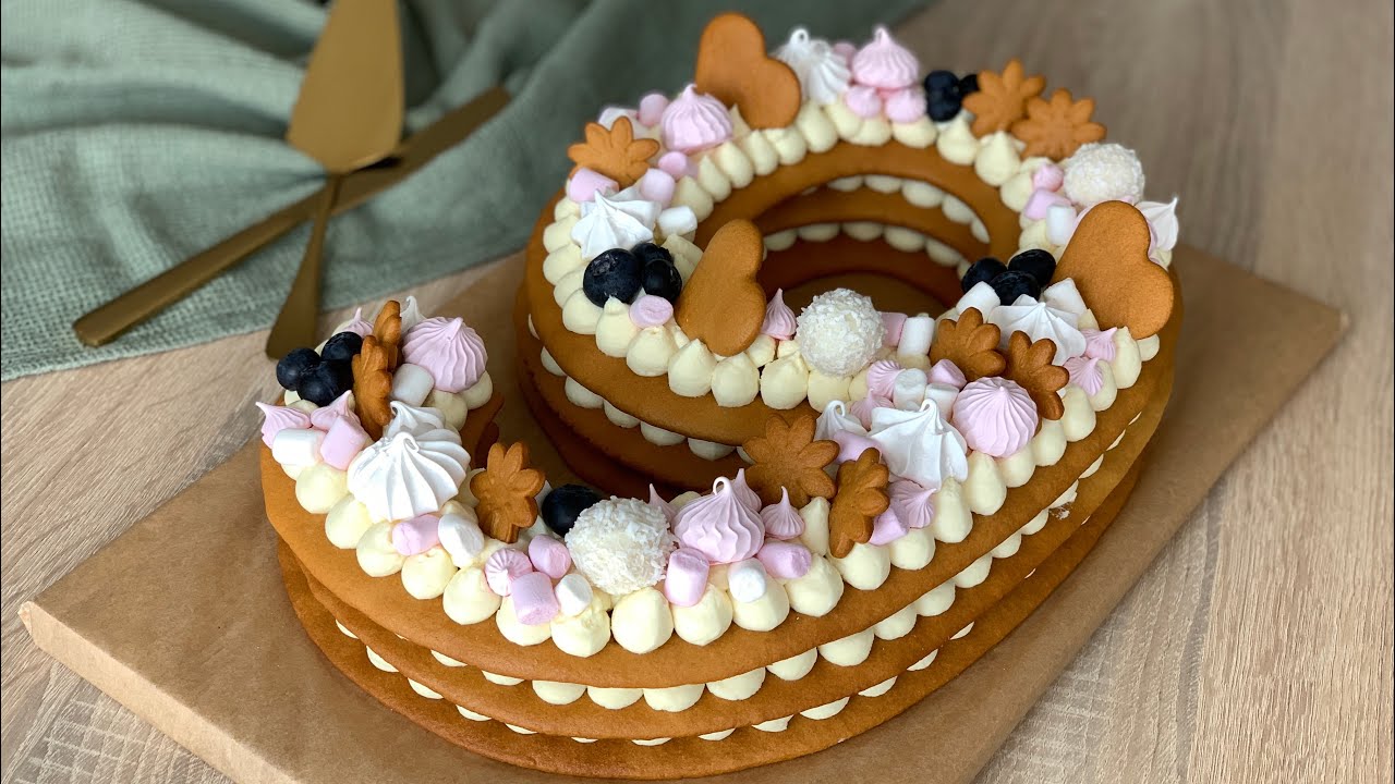 🎂Yup-Yumşaq Rəqəm Tortu Resepti 🍪- Number Cake Recipe🍰