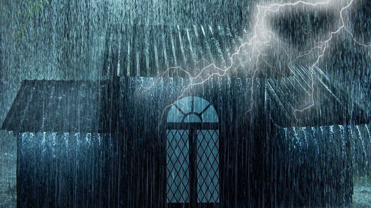 Hypnosis to Fall Asleep Fast with Terrible Rainstorm & Mighty Thunder Sounds on Farmhouse at Night
