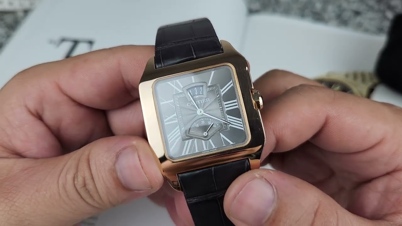 Trên tay Review Đồng hồ Santos Dumont W2020068 mẫu lớn Vàng 18k 