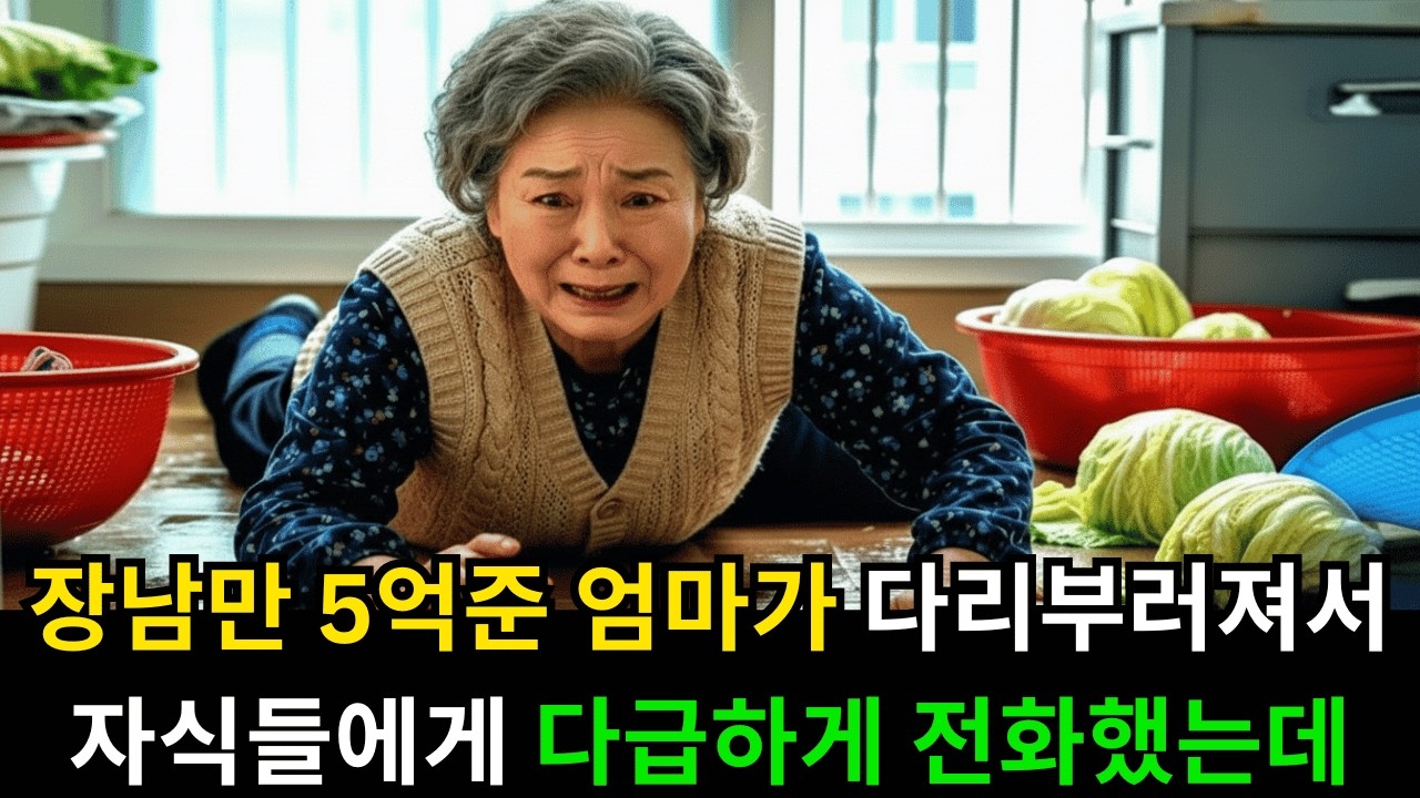 장남만 5억준 엄마가 다리 부러져서 자식들에게 다급하게 전화했는데... - 사연이 머무는 극장..