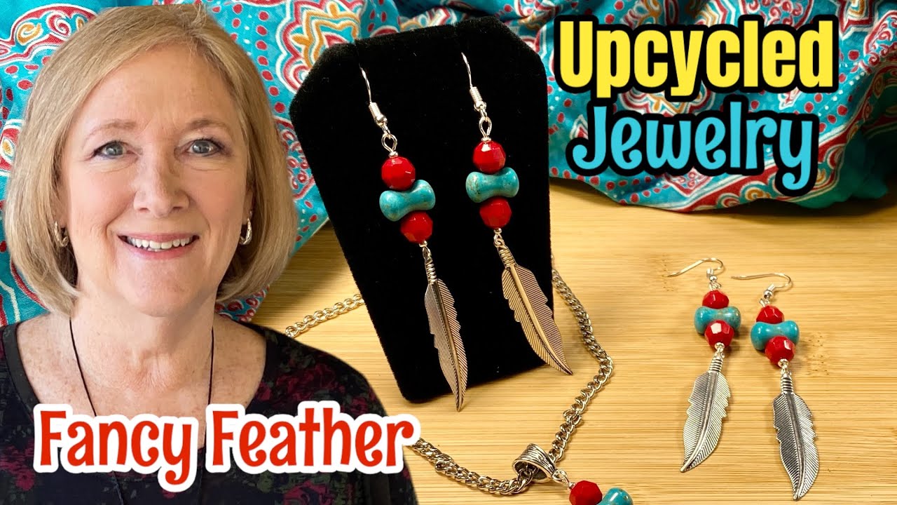 Make UPCYCLED Jewelry Beaded Pendant NECKLACE Earrings | Beginner Jewellery Making DIY
