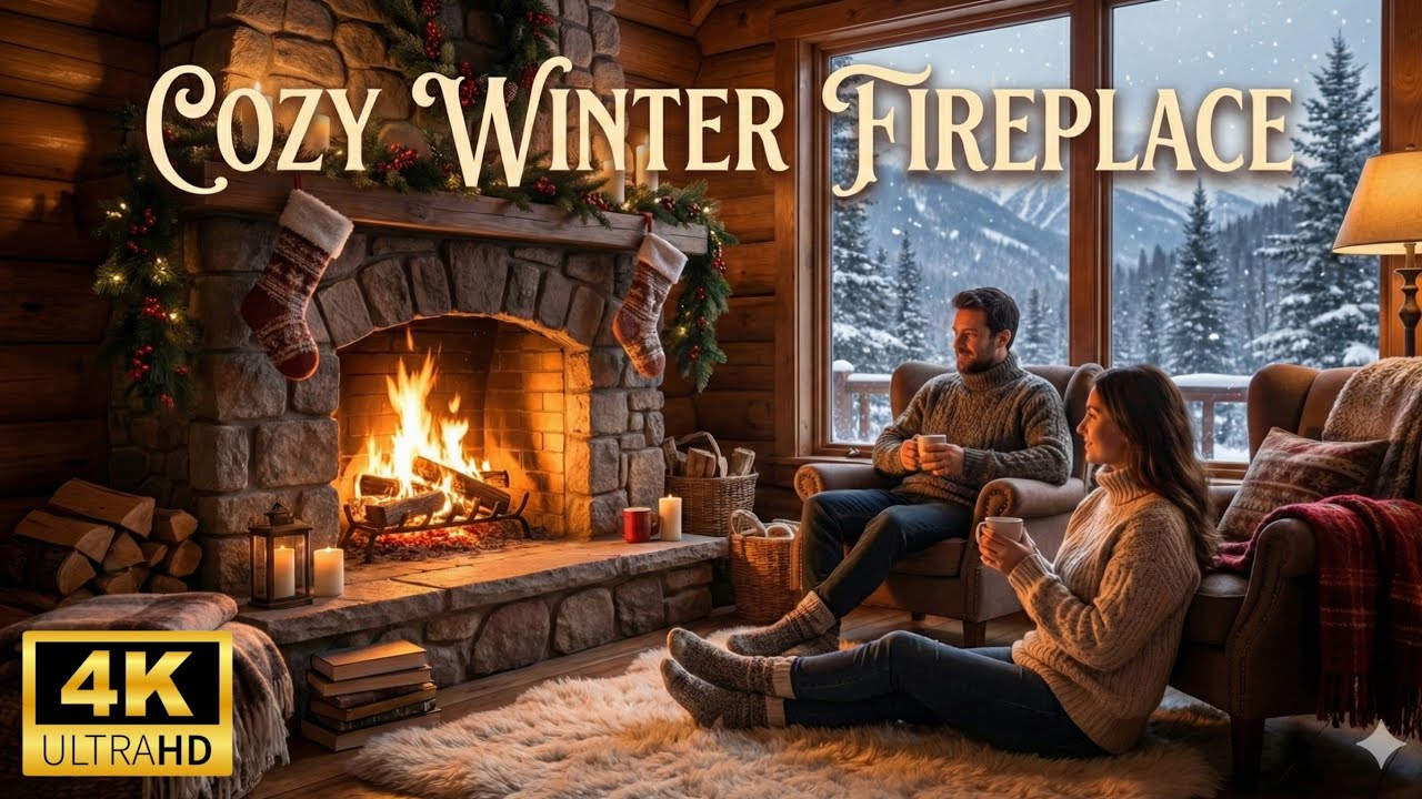 🔥 4K Cozy Fireplace with Crackling Fire Sounds.Fireplace 2026