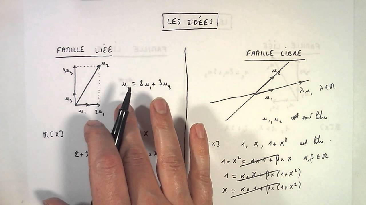 Définition d'une famille liée et d'une famille libre.