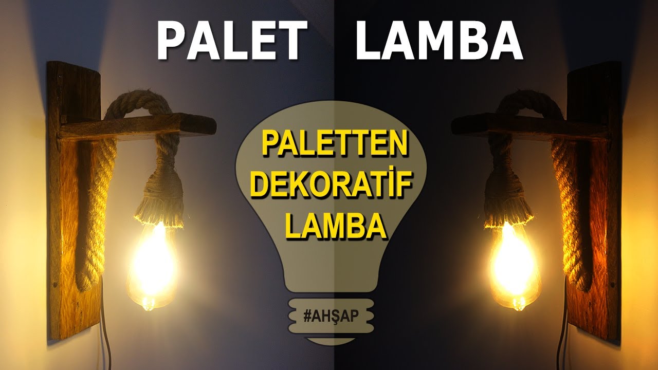 Paletten ahşap lamba yapımı | How to make pallet lamp | DIY  #ahşap #woodenlamp