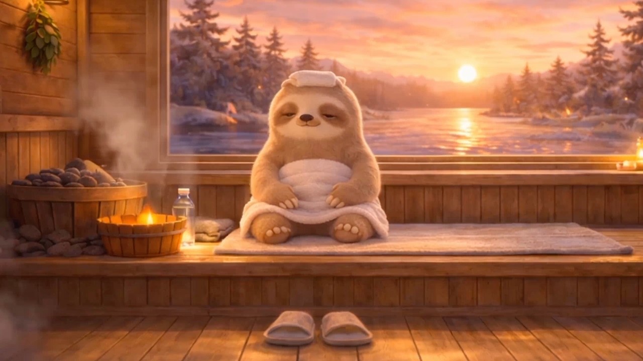 Cozy Sunset Sauna ASMR for Deep Sleep (3 Hours) | Sleep SLOO