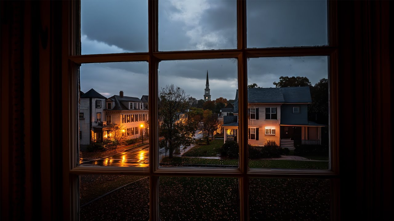 A Rainy Fall Evening In Rhode Island🍂🌧️Calm Rain Ambience For Reading, Sleeping, Etc.
