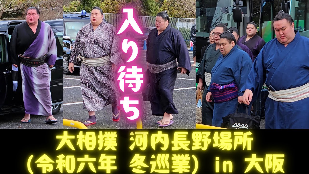 入り待ち ❗大相撲 河内長野場所(令和6年 冬巡業)  大阪/ SUMO wrestlers enter the venue 照ノ富士 琴櫻