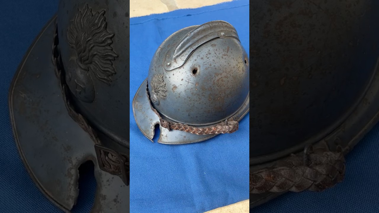 WWI French killed in action helmet