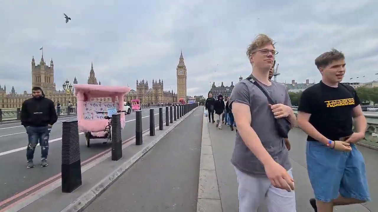 Walkthrough between Charing X/Embankment Stations to Westminster Station (Big Ben) in London, UK 🇬🇧 
