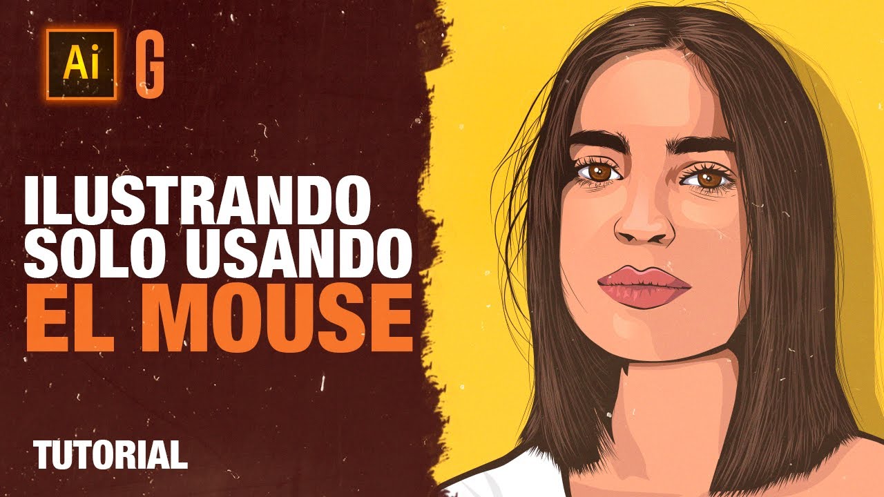 Illustrator Tutorial | Ilustrando usando SOLO MOUSE | Drawing using just mouse