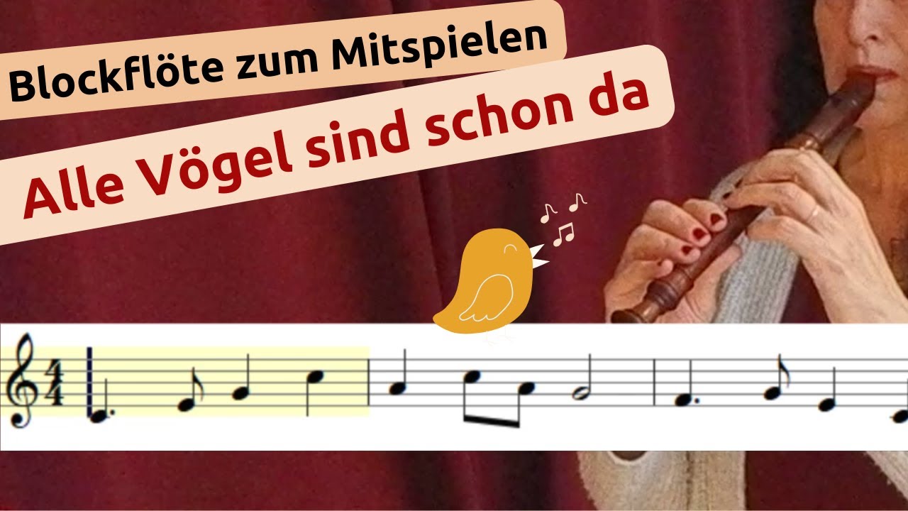 Alle V&ouml;gel sind schon da - Kinderlieder mit der Fl&ouml;te spielen #Blockfl&ouml;te #recorder  #fl&ouml;te