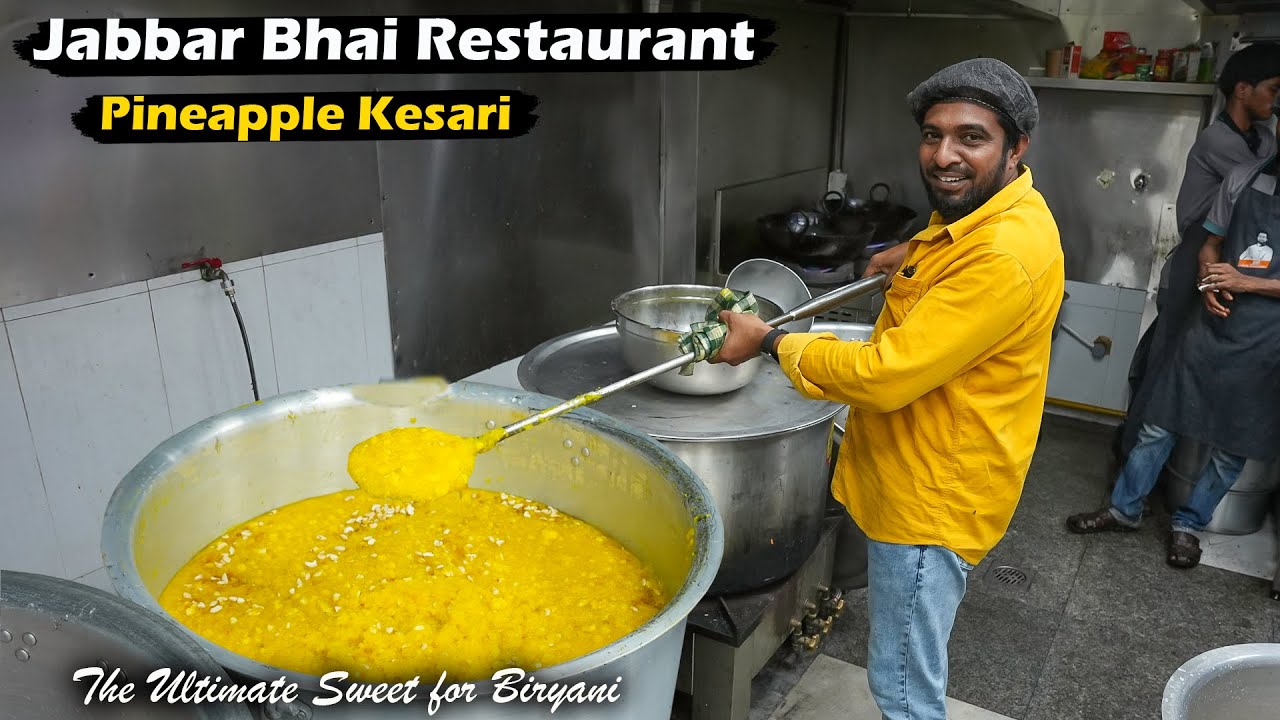 20 Kg Pineapple Kesari | Ultimate Sweet for Biryani | Bulk Cooking with Jabbar Bhai...
