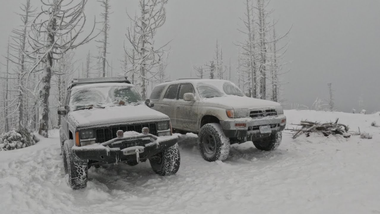 Overnight Car Camping in Snow Storm with Military MRE’s 