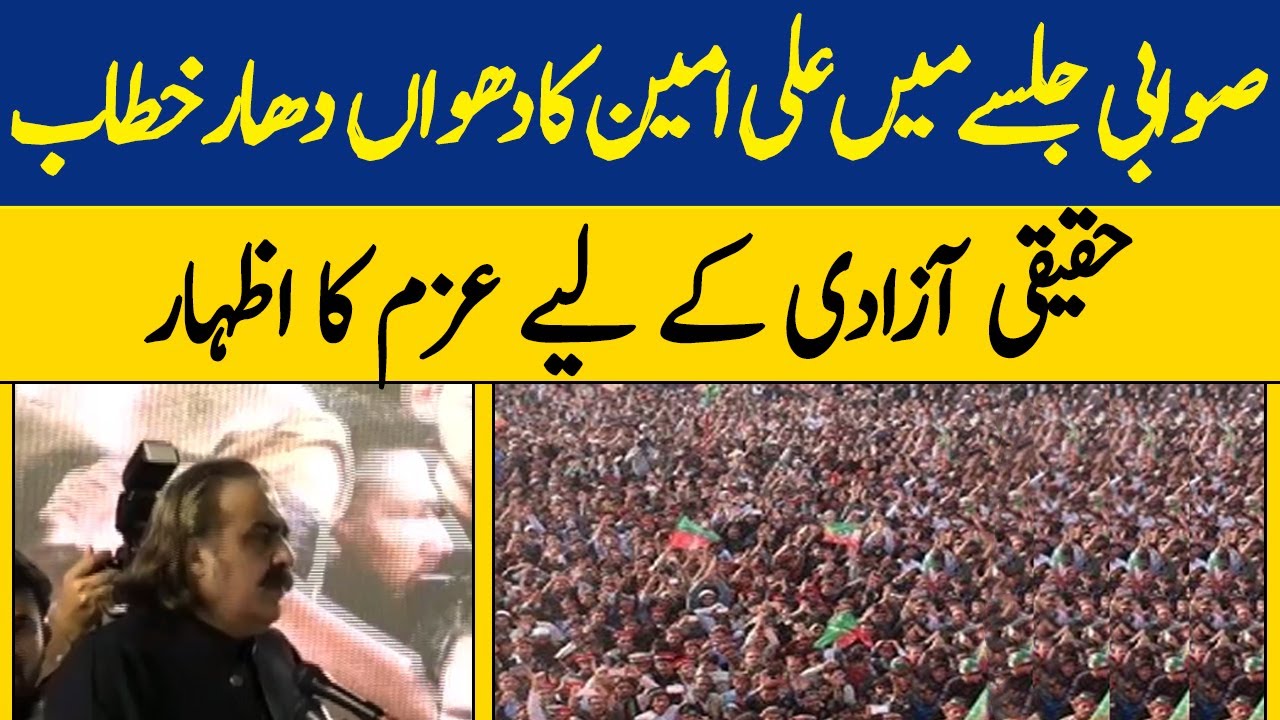 Swabi Rally: Ali Amin's Blazing Speech for Imran Khan's Freedom | Dawn News