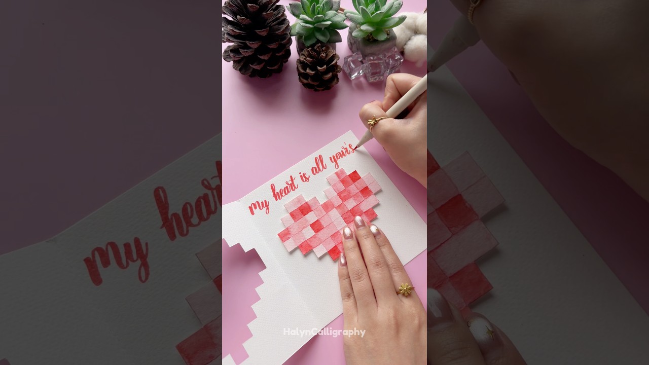 DIY Pixel Heart Card Idea ✨
