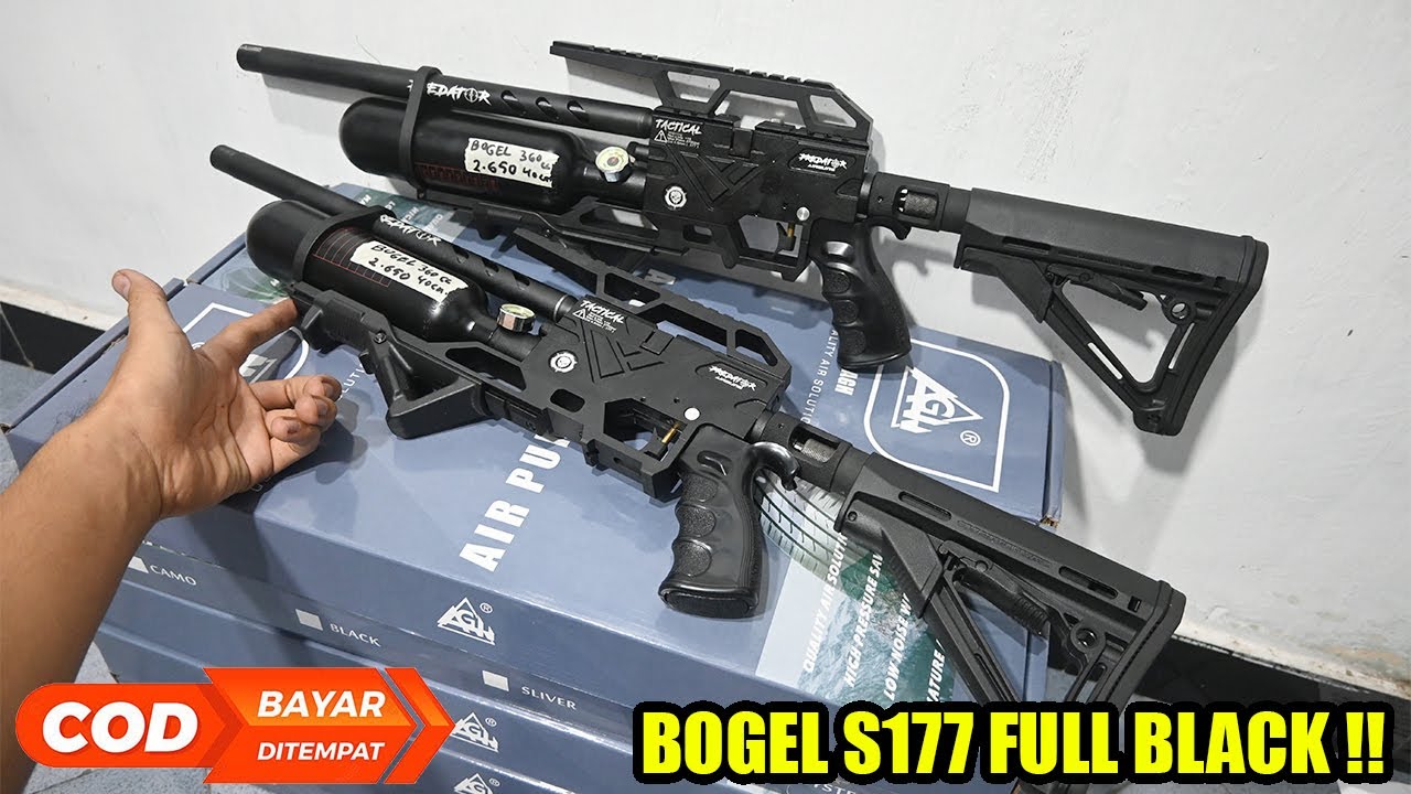 Harga senapan angin PCP BOCAP PREDATOR 360CC BOGEL TACTICAL SERI S177 FULL BLACK terbaru di 2024