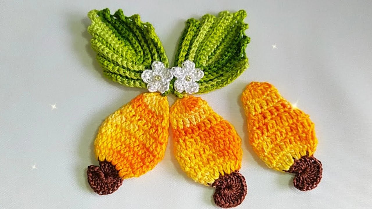 CAJU EM CROCHÊ/PARA APLICAÇÃO ✨