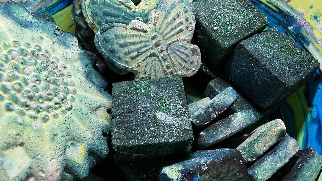Grey Green Reformed Gymchalk • Oddly Satisfying • Crunchy & Powdery • Sleep Aid • Relaxing ASMR