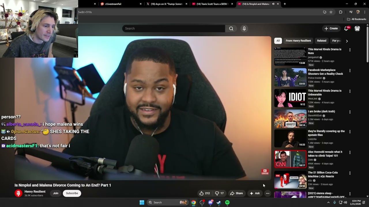 Nmplol and Malena's Divorce Updates | xQc Reacts