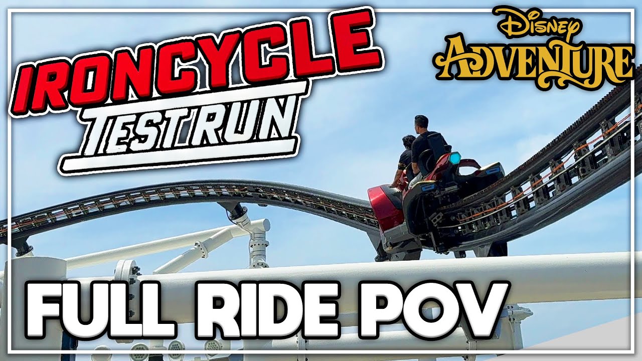 Ironcycle Test Run Marvel Roller Coaster at Sea FULL RIDE POV - Disney Adventure