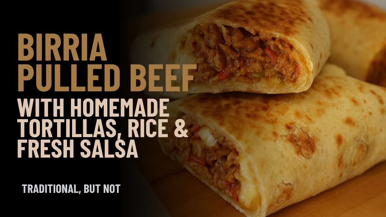 Birria Pulled Beef with Homemade Tortillas, Rice & Fresh Salsa Recipe