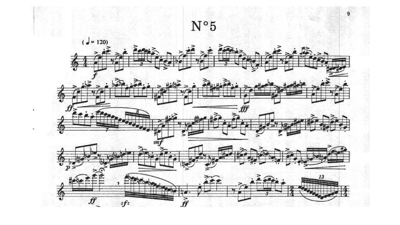 Piazzolla Tango Etude No. 5 flute solo - Pierre Mendola