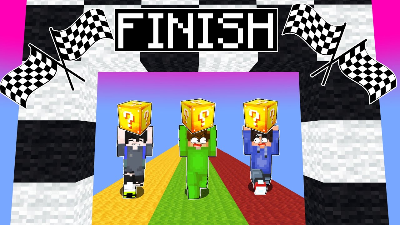 Playing LUCKY BLOCK RACE With My Friends in Minecraft! (Tagalog)