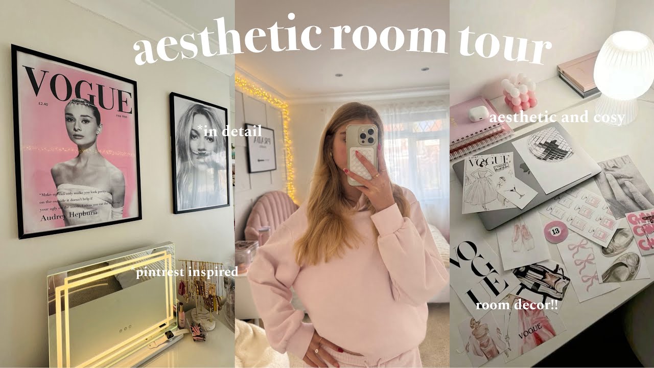 AESTHETIC GIRLY ROOM TOUR *pintrest inspired, that girl, inspo 🎀🧖🏼‍♀️💓