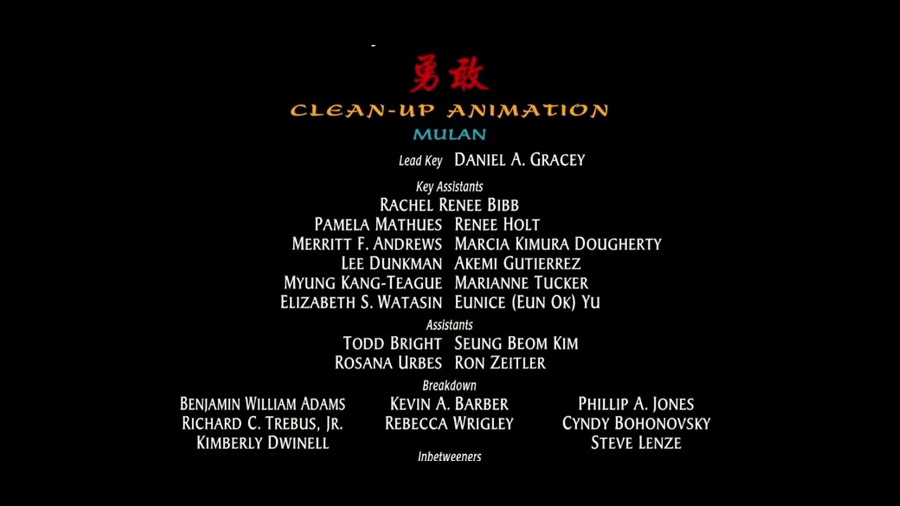 Mulan 1998 End Credits 