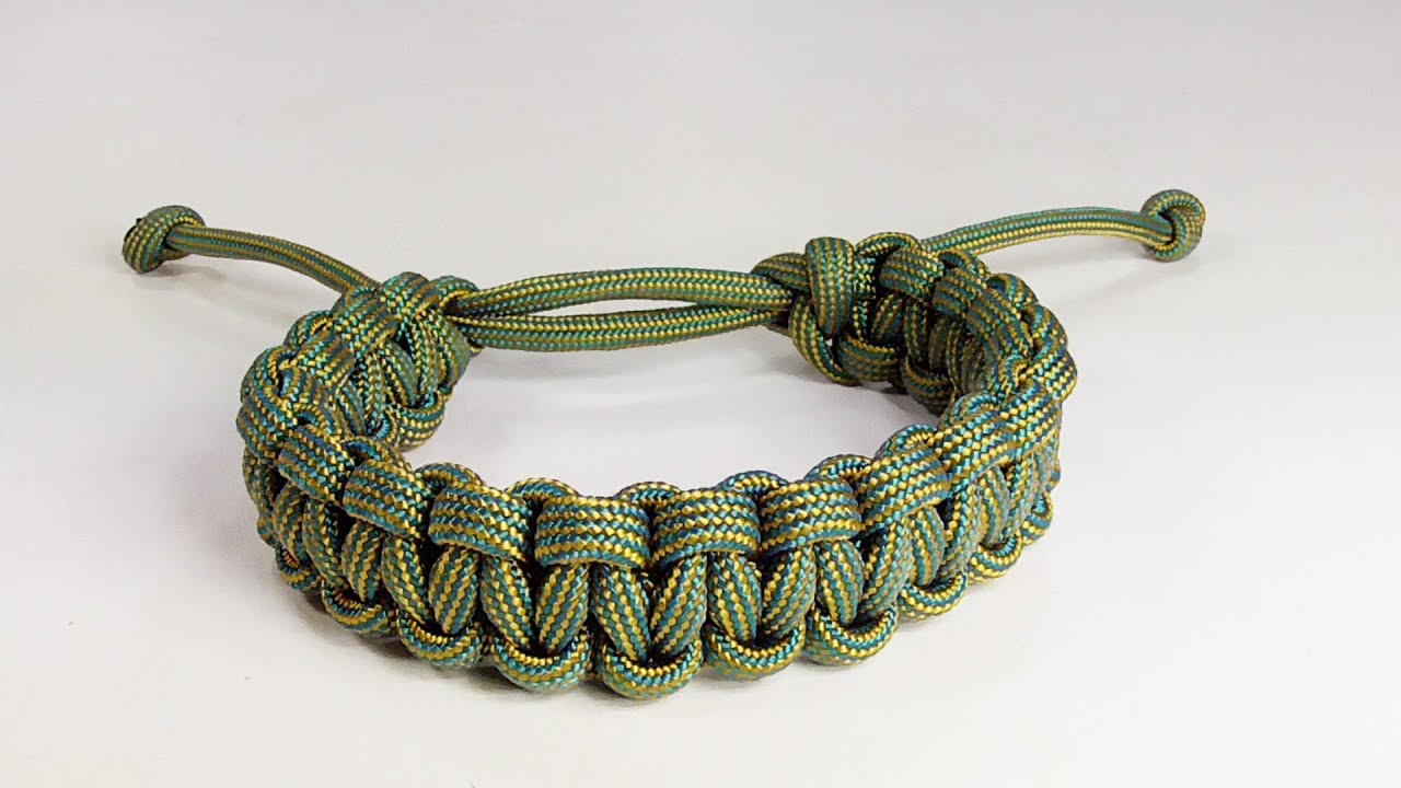 How To Make A 1 Strand Rastaclat Style Adjustable Cobra Bracelet