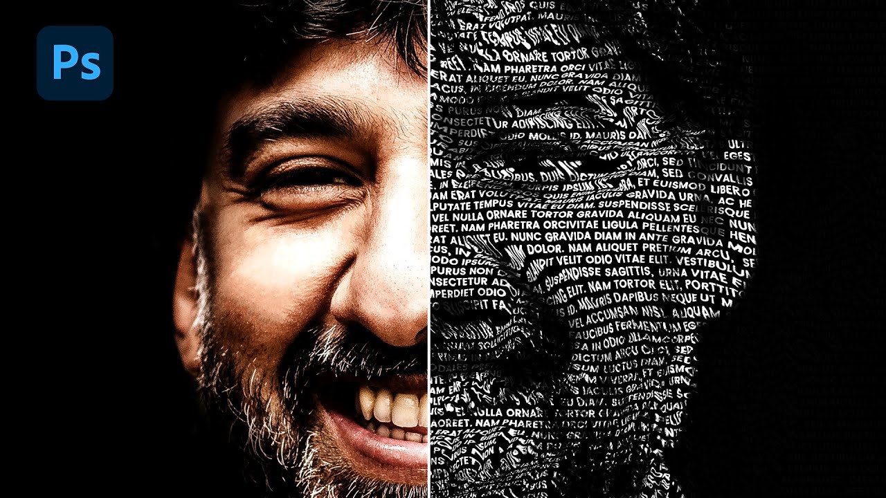 Text Portrait effect - Photoshop Tutorial