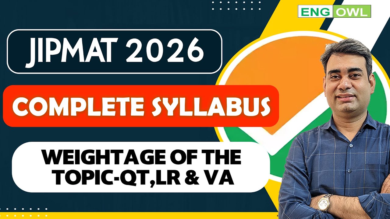 JIPMAT 2026 | Complete Syllabus | Topic-wise weightage of QT, LR & VA based on PYQs