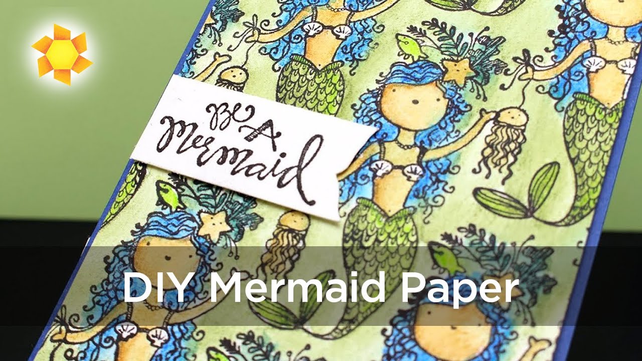 DIY Mermaid Background Paper - inktense pencils