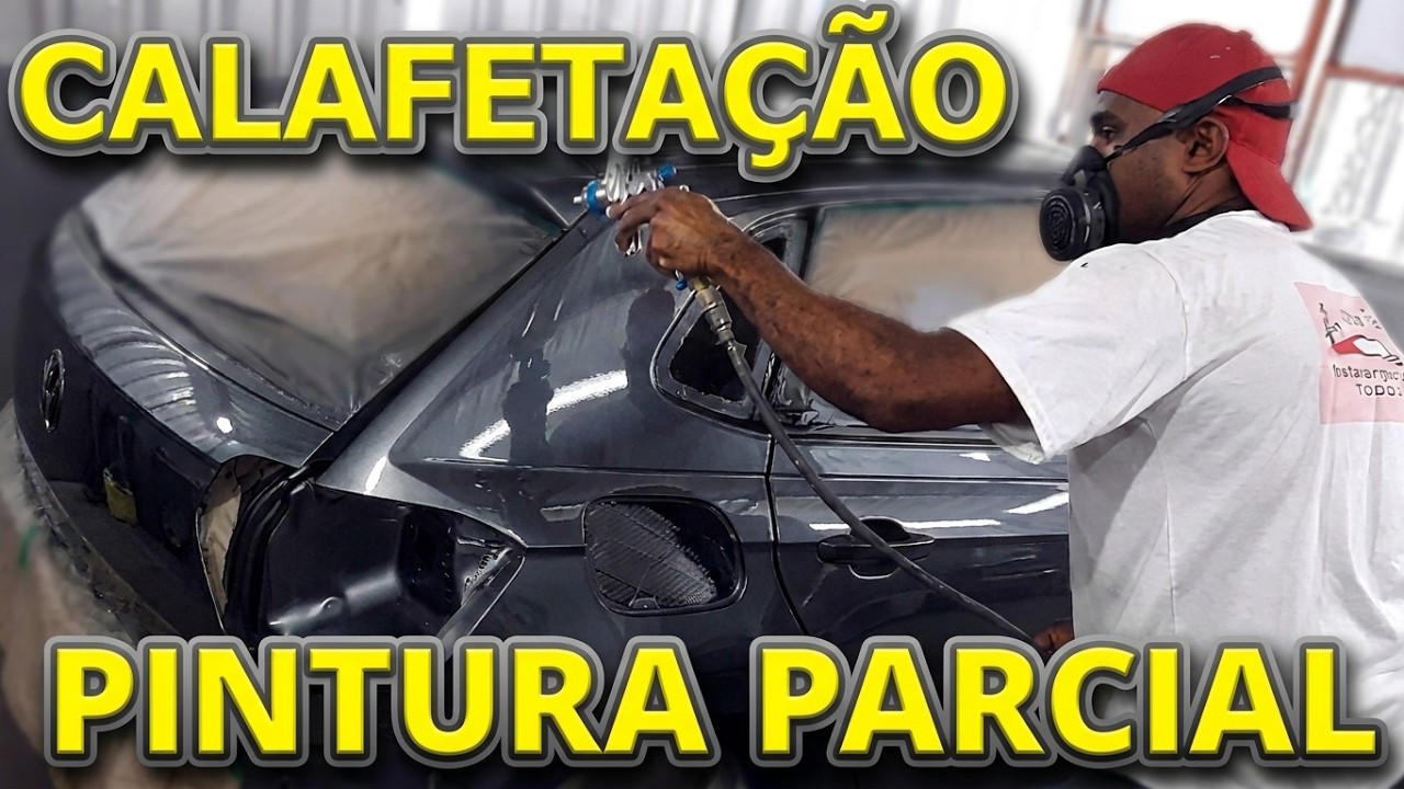 Preparação Pintura Calafetação de Folha de Lateral Trocada do Polo Volkswagen. Pintura Automotiva.