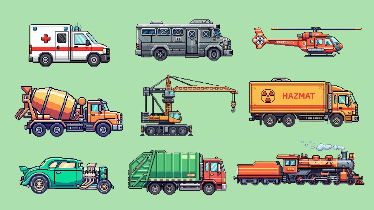 Street Vehicles 2 - Ambulane, Minibus, Delivery Truck, ... - Maomao's Picture Show
