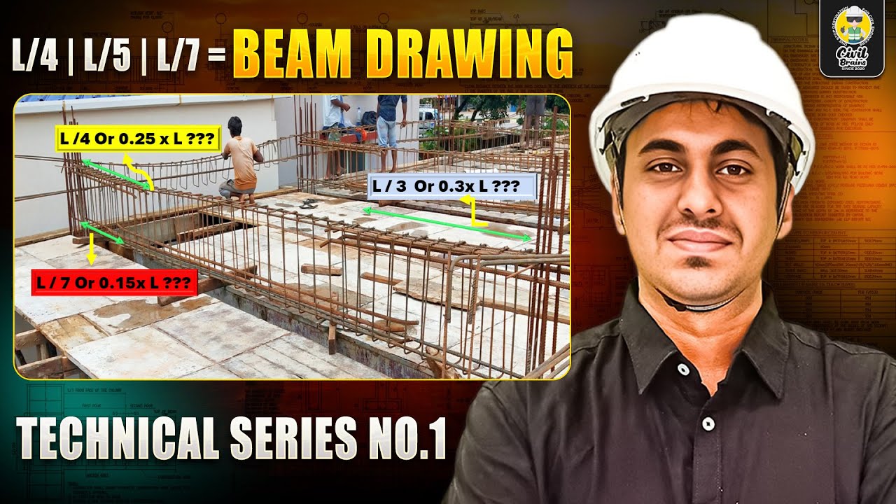 Beam Drawing Explained | L/4 L/5 L/7 Rule in RCC Beam | Technical Series 1 | Civil Engineering 2026