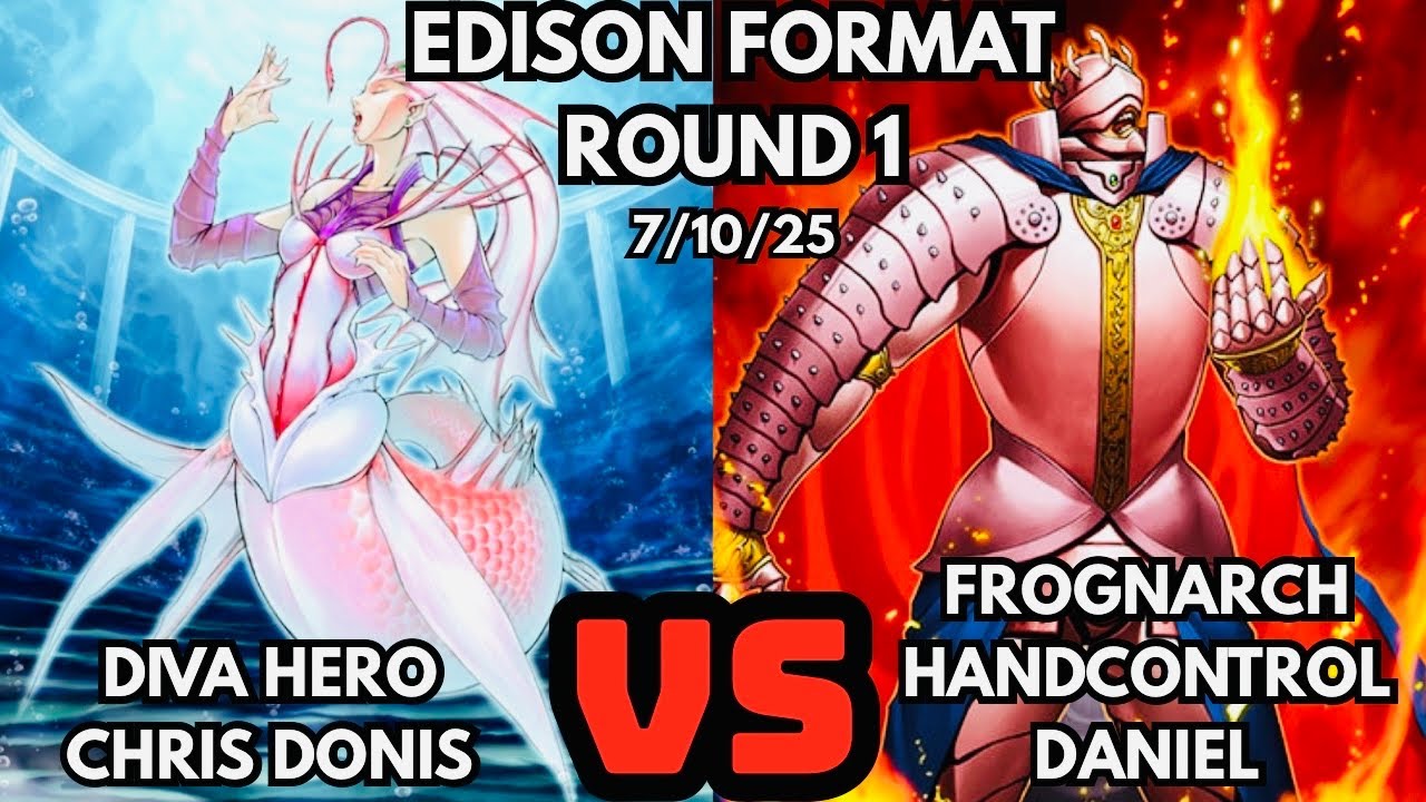 Yugioh Edison Format Round 1: Diva Hero Vs Frog Monarch Hand Control!