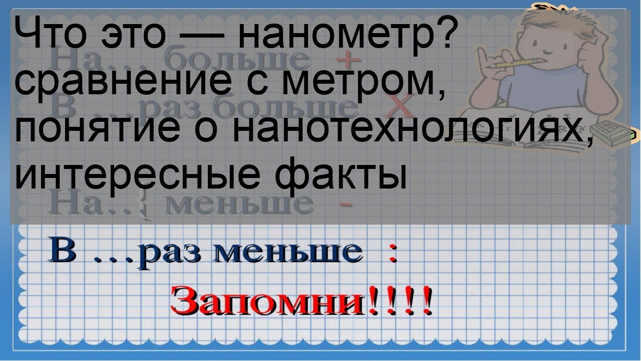 Что это &mdash; нанометр? сравнение с метром, понятие о нанотехнологиях, интересные факты