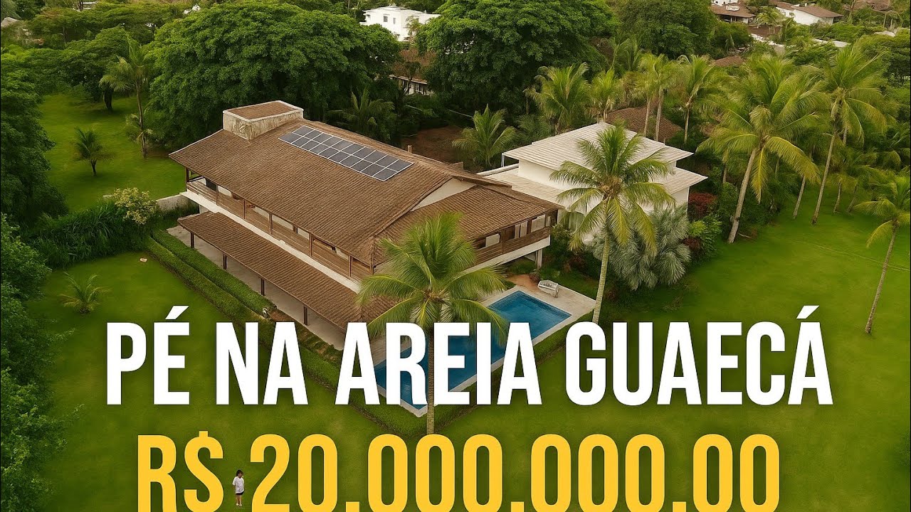 Casa pé na areia na praia do Guaecá.