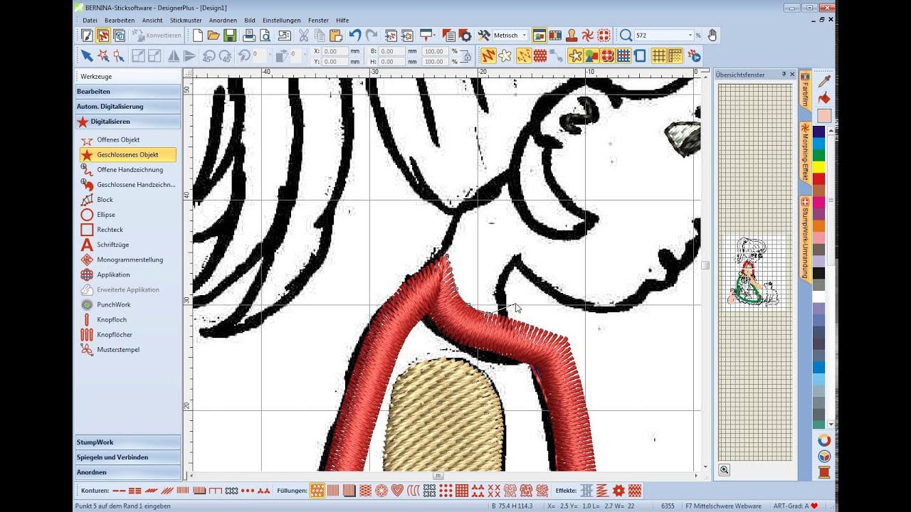 Bernina Embroidery Software 7/ Stickdatei erstellen.