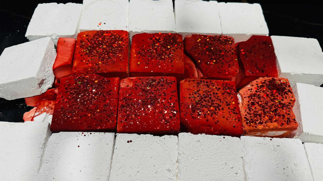 Fresh Red Dyed Gym Chalk &  CC Plain Chalk ASMR Crush 