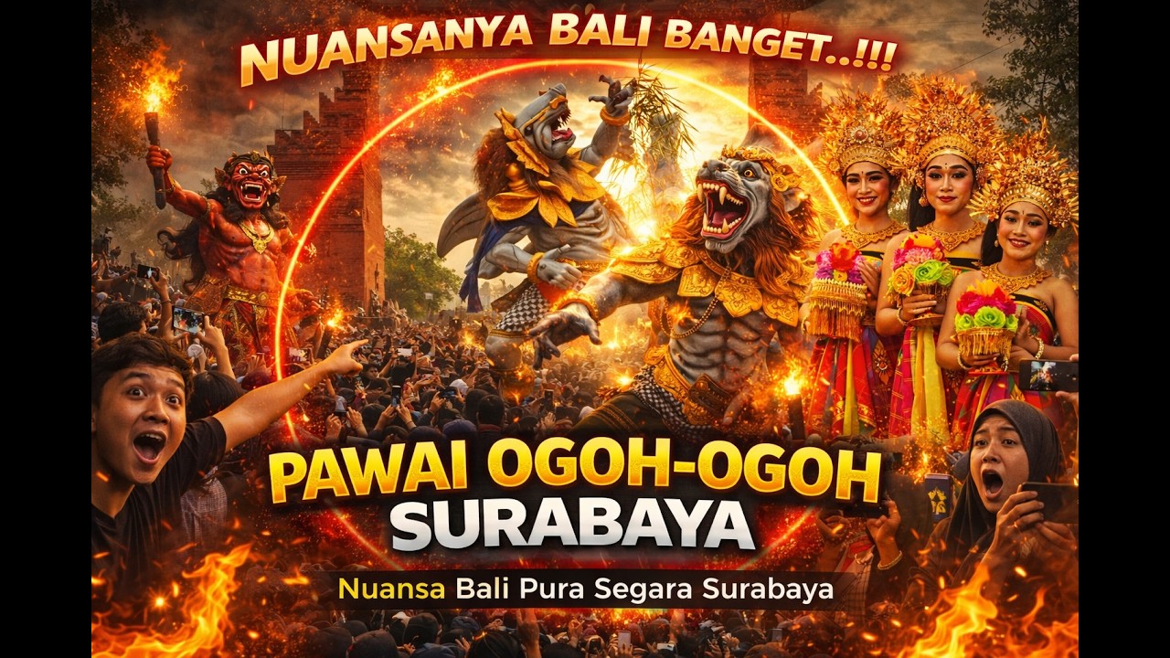 PAWAI OGOH-OGOH SURABAYA PUKAU RATUSAN WARGA - PURA SEGARA KENJERAN SURABAYA