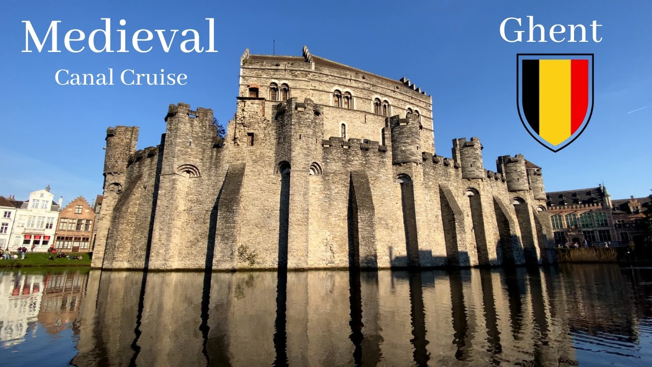 Medieval canal cruise in Belgium Ghent 2022 4K HD