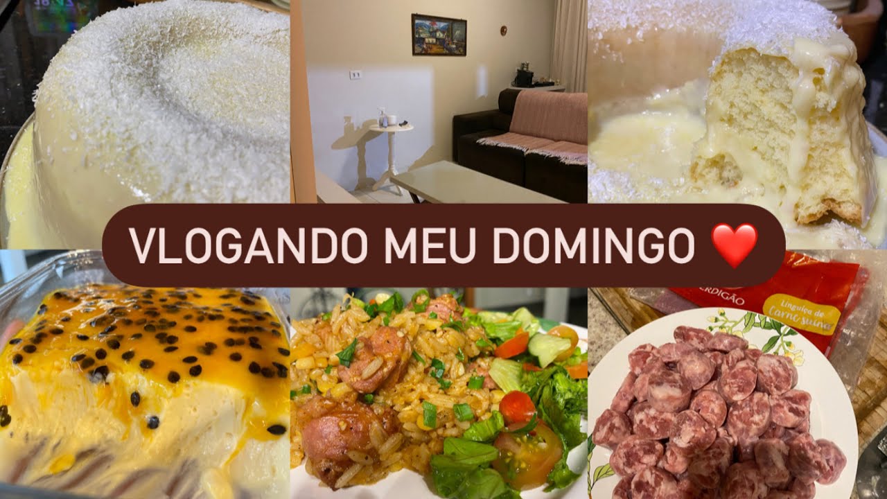 Minha rotina de domingo - Fiz um bolo perfeito - Mousse de maracujá sem gelatina - Arroz c/linguiça