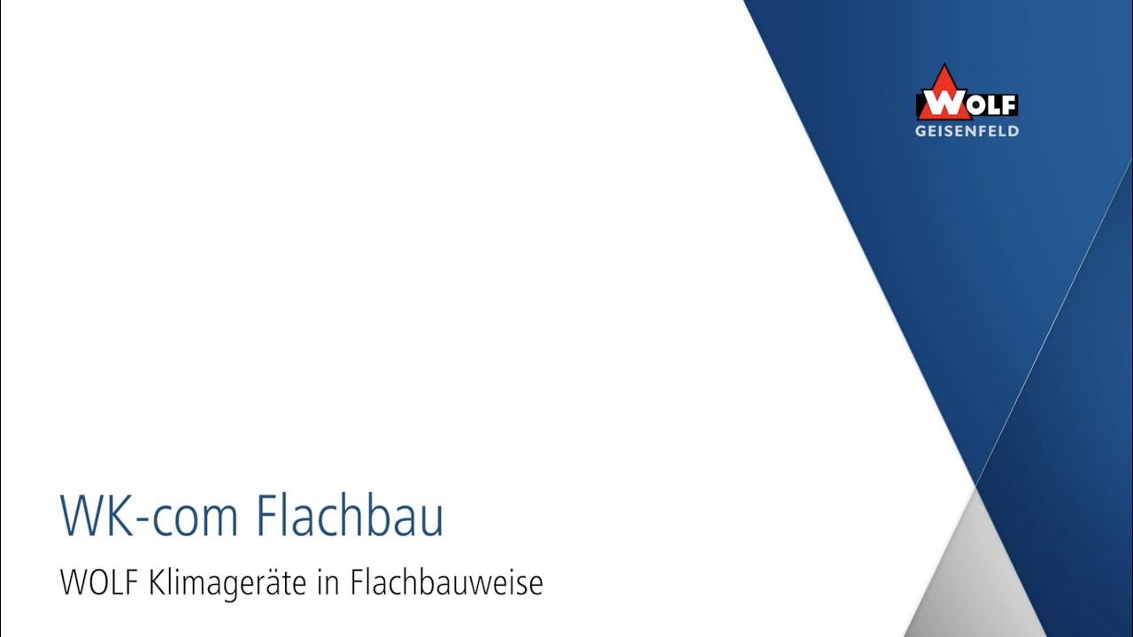 WOLF: WK-com F – Klimageräte in Flachbauweise