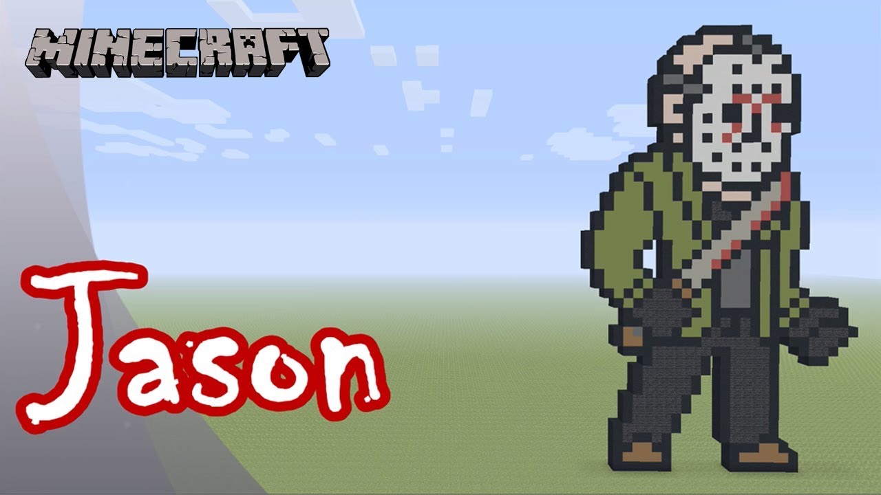 Minecraft: Pixel Art Tutorial: Jason (Friday the 13th)