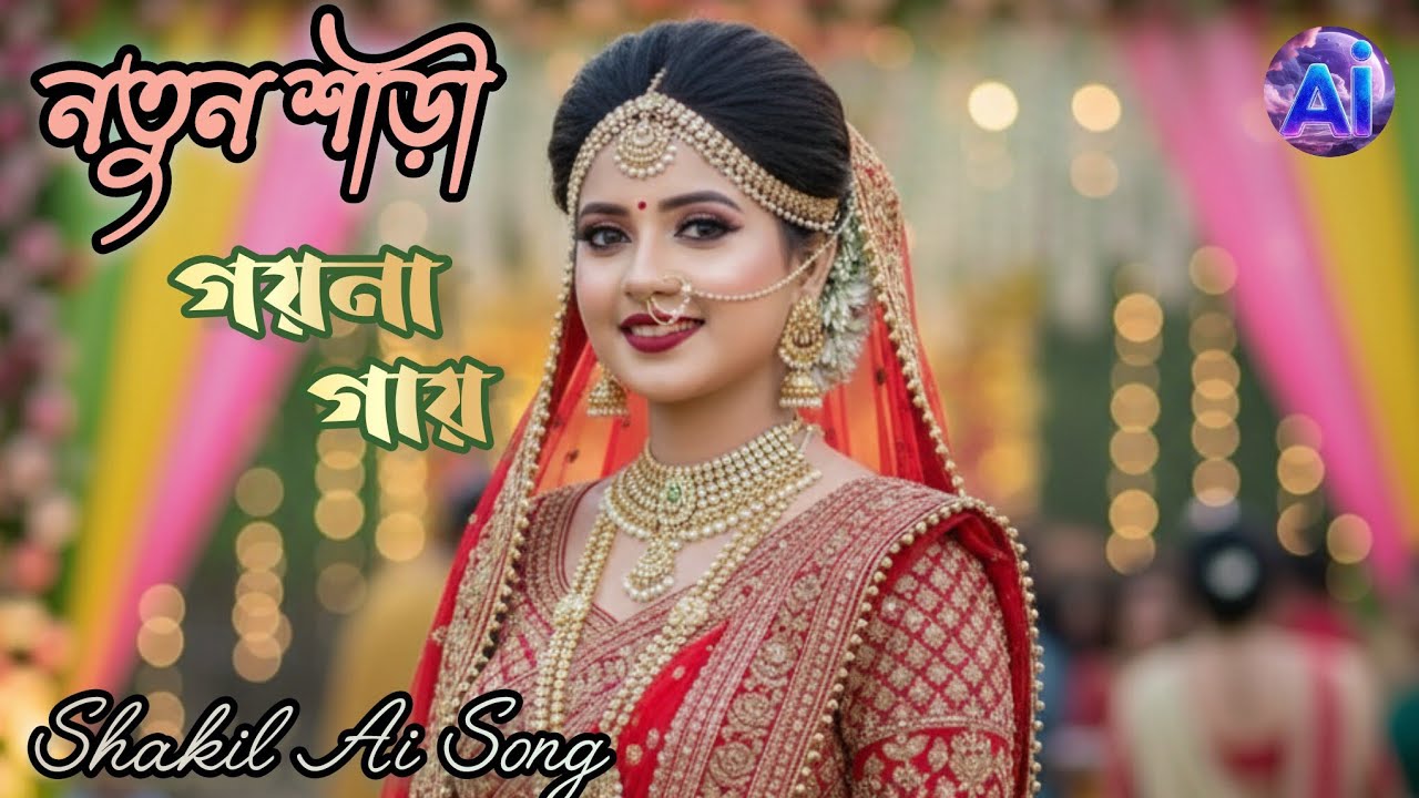 নতুন শাড়ী গয়না গায়। Notun Saree Goyna Guy. Shakil Ai Song. 
