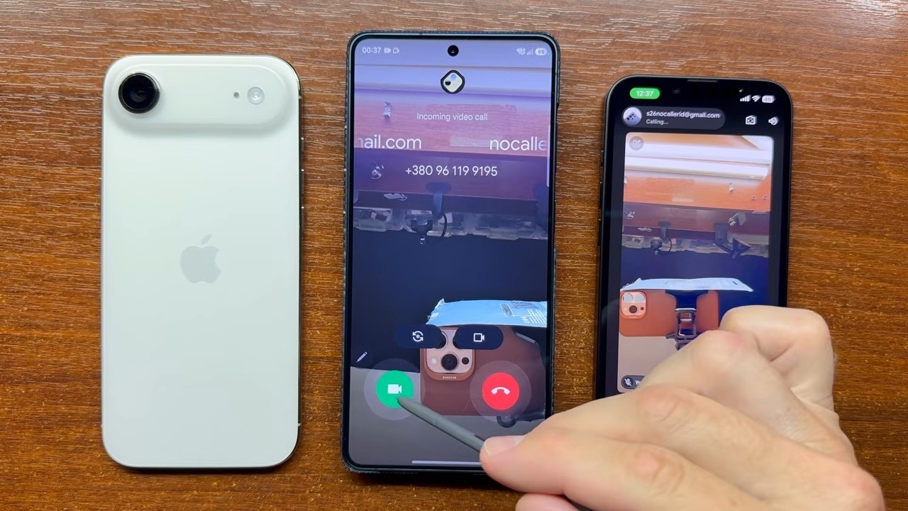 Samsung S26 Ultra Google Meet Audio & Video Incoming Call to 2 Accounts from iPhone Air & iPhone 17e